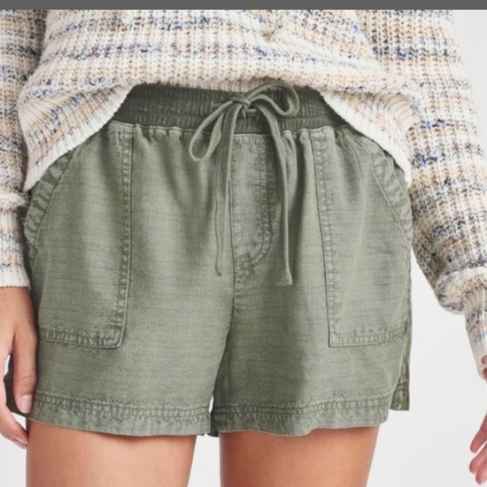 NWT Splendid Linen Blend Shorts Navy Green W Sz S